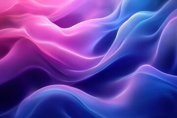 Obraz premium A high-resolution, minimalist abstract background featuring fluid waves of vibrant colors in shades of blue and purple.