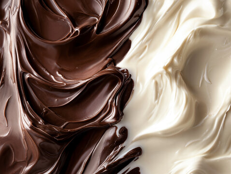 Texture sfondo di cioccolato variegato al latte bianco e fondente