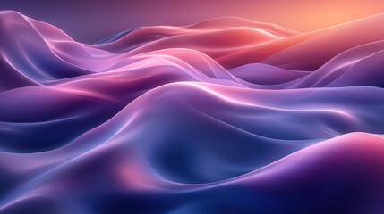 Obraz premium A high-resolution, minimalist abstract background featuring fluid waves of vibrant colors in shades of blue and purple.