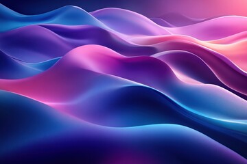 Obraz premium A high-resolution, minimalist abstract background featuring fluid waves of vibrant colors in shades of blue and purple.