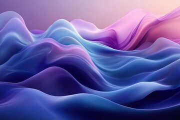 Fototapeta premium A high-resolution, minimalist abstract background featuring fluid waves of vibrant colors in shades of blue and purple.
