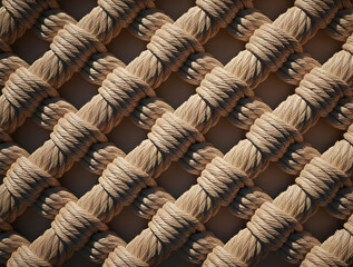 Close-up of a tightly woven rope texture with natural beige tones.