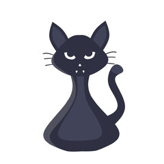 Haunted Cat Icon. Spooky Halloween Event.