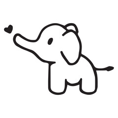 SIMPLE BLACK ELEPHANT LOVE