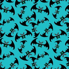 Halloween animals seamless bats vampire pattern for wrapping paper and fabrics