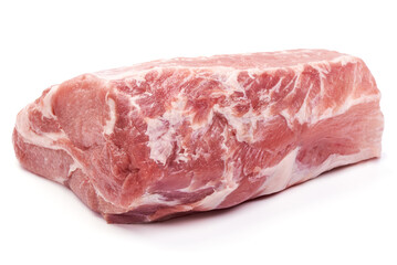 Chilled pork buston butt, isolated on white background