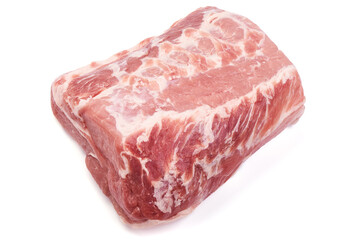 Chilled pork buston butt, isolated on white background