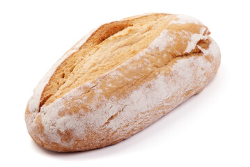 Whole grain bread, isolated on white background