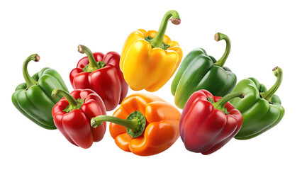 red and yellow peppers isolated on transparent background png