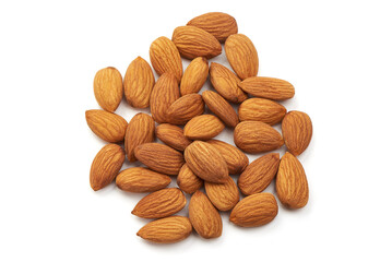 Almond. Almond nuts, close-up isolated on a white background