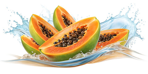 papaya isolated on transparent background png