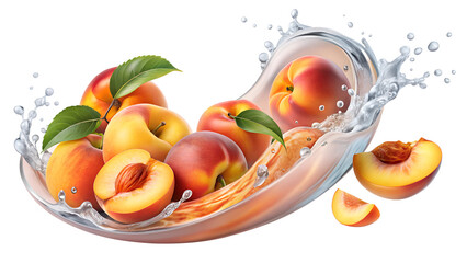 peaches isolated on transparent background png 