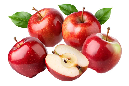 red apples  isolated on transparent background png