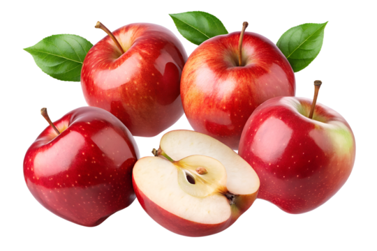 red apples  isolated on transparent background png