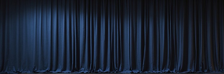 Minimalist blue curtain with stage lighting