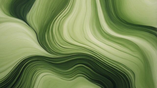 Abstract green fluid art with smooth waves