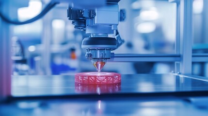 Modern 3D Printing Technology, crafting technique, closeup manufacturing