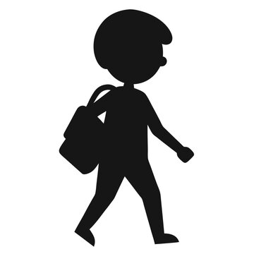 recommend clip art: elementary-school-student-boy-with-school vector silhouette