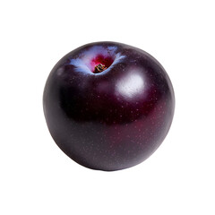 Obraz premium Tree Fruits - Plum. A glossy Plum with a deep purple color, isolated on transparent backdrop.