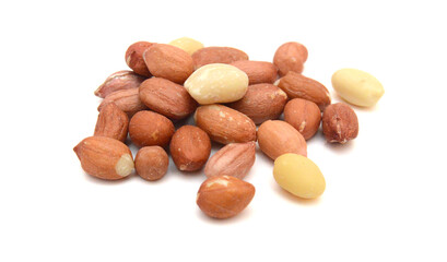 Obraz premium Composition from nuts on the white isolated background