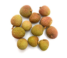 Litchi isolated on the white background.