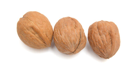 Stack Walnuts on white background