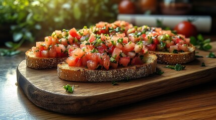 Pepino melon salsa served multigrain toast fresh herbs sundrenched kitchen counter wellness books herbal tea softly blurred behind emphasizing healthy mindful eating Scientific name Solanum muricatum