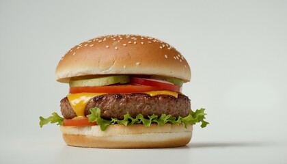 hamburger with fries