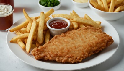fish with Crispy French fries