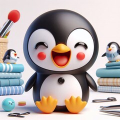 3D lachender Pinguin
