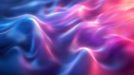 Obraz premium A high-resolution, minimalist abstract background featuring fluid waves of vibrant colors in shades of blue and purple.