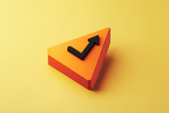 Stylish Arrow Icon Symbolizing Growth and Progress on a Vibrant Yellow Background, Perfect for Business and Motivational Themes.