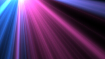 Neon blur glow. Color light overlay. Disco illumination. Defocused blue pink texture on dark abstract empty space background.
