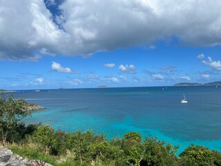 Fototapeta premium Water island view from mountain