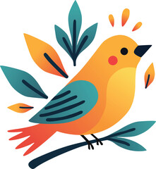 A bird logo design in a white background