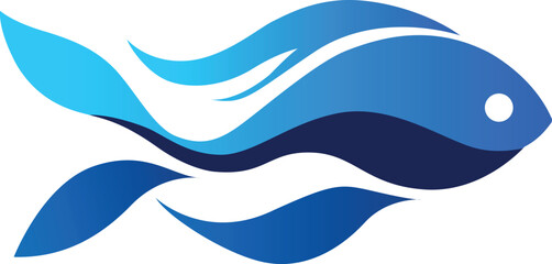 Abstract fish logo design