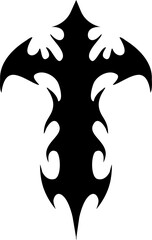 Black blocked cross neo tribal shaped tatoo design vector