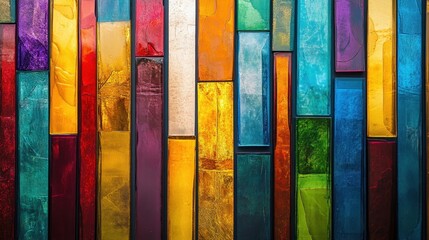 A visually stimulating arrangement of colorful bars, each with a unique gradient, creating an