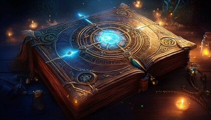 magic book with light