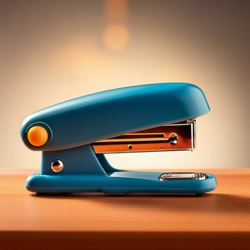 agrafeuse bleue sur un bureau, secr&eacute;tariat en ia