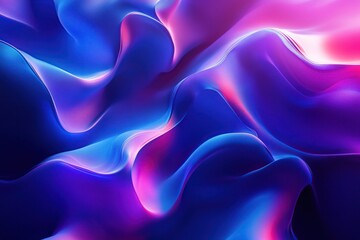 Obraz premium A high-resolution, minimalist abstract background featuring fluid waves of vibrant colors in shades of blue and purple.