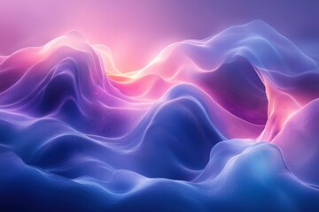 A high-resolution, minimalist abstract background featuring fluid waves of vibrant colors in shades of blue and purple.