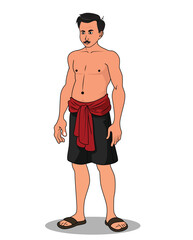 Fototapeta premium Indian village poor man cartoon character design