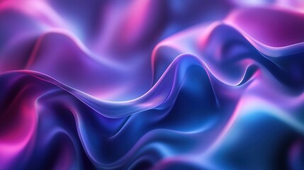 Obraz premium A high-resolution, minimalist abstract background featuring fluid waves of vibrant colors in shades of blue and purple.