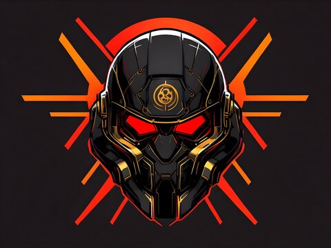 recommend clip art: Futuristic Helmet Illustration