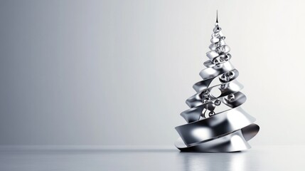 Modern metallic christmas tree design for holiday decor and contemplative art displays