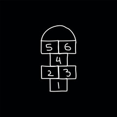 vector templete illustration of children's game design with old school chalk playing in the park.