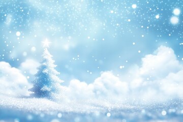 Naklejka premium winter, snow, Christmas, holiday, tree, blue, serene, peaceful, nature, background, festive, winter wonderland, bright, snowflakes, fresh