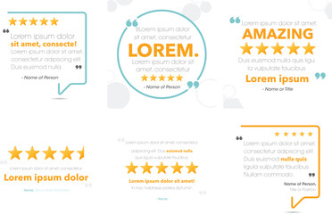 Review or reputation social media template, company business or personal quote graphic for online profiles or print material digital marketing design vector illustrator template
