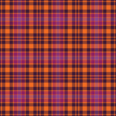 Bright Halloween Plaid Check Seamless Pattern - Cute plaid check repeating pattern design
